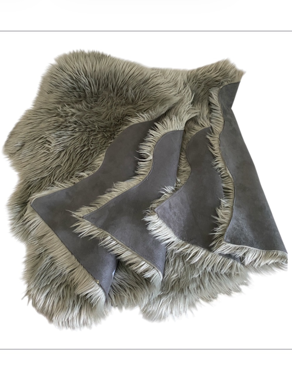 4 Safavieh Faux Sheepskin Accent Rugs Set of 4 - Gray